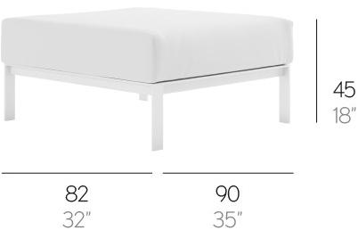 GANDIABLASCO Модульный прямоугольный садовый пуф из ткани Solanas sun-id-1415007 - Вид №2