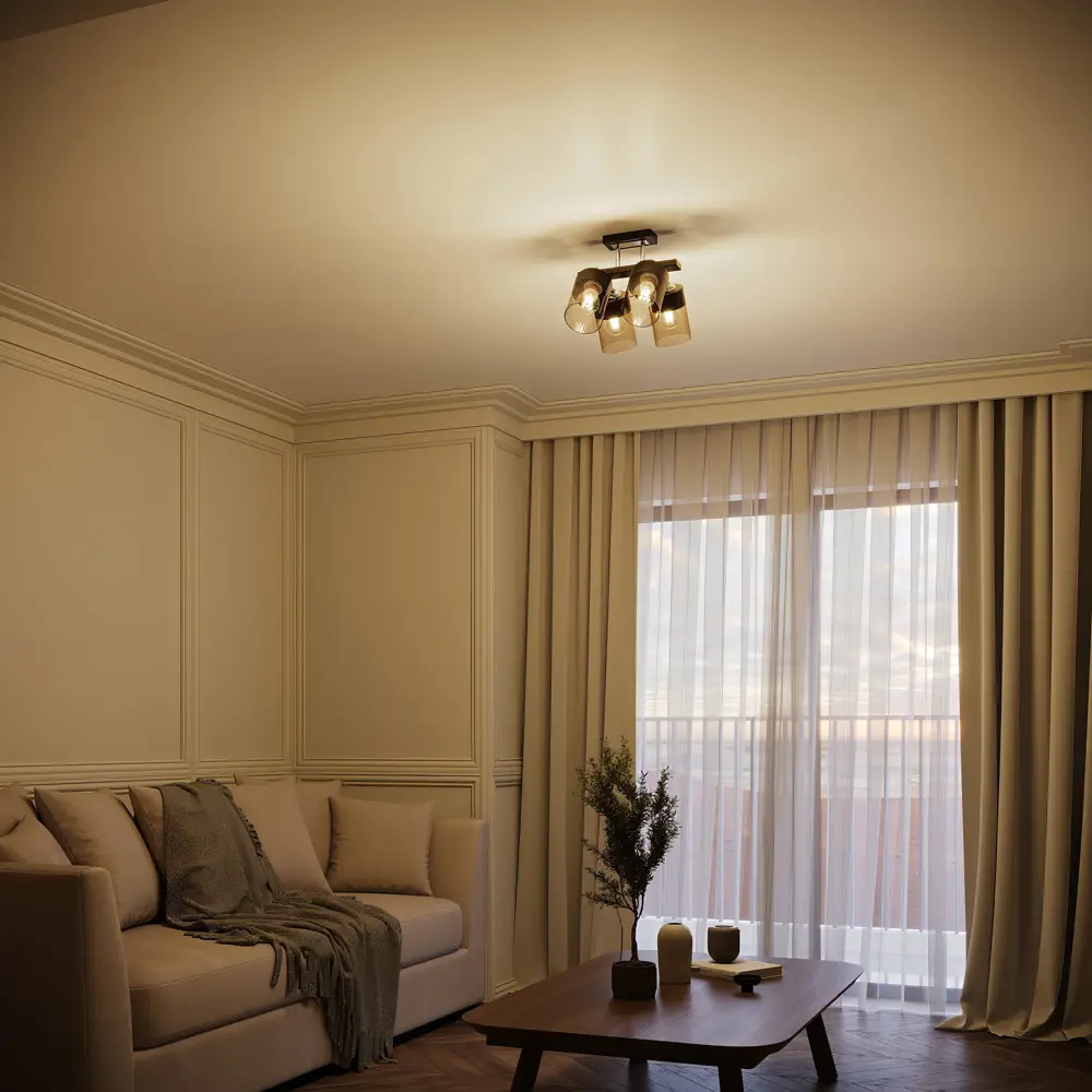 Люстра потолочная KREAFORTA Vereya 4 ламп цвет черный STLM-2118165 - Вид №10