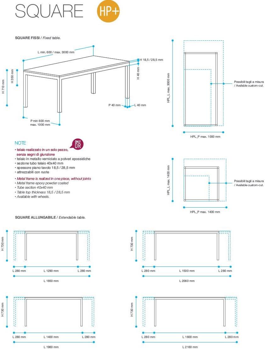 De Rosso Квадратный стол с алюминиевым основанием и столешницей из hpl Square sun-id-1486461 - Вид №2