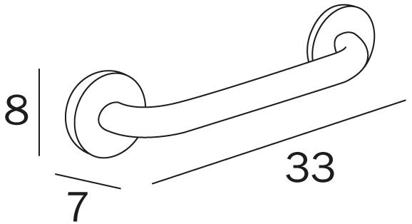 INDA® Несъемная поручень для ванной из хромированной латуни Forum A36950 - Вид №1