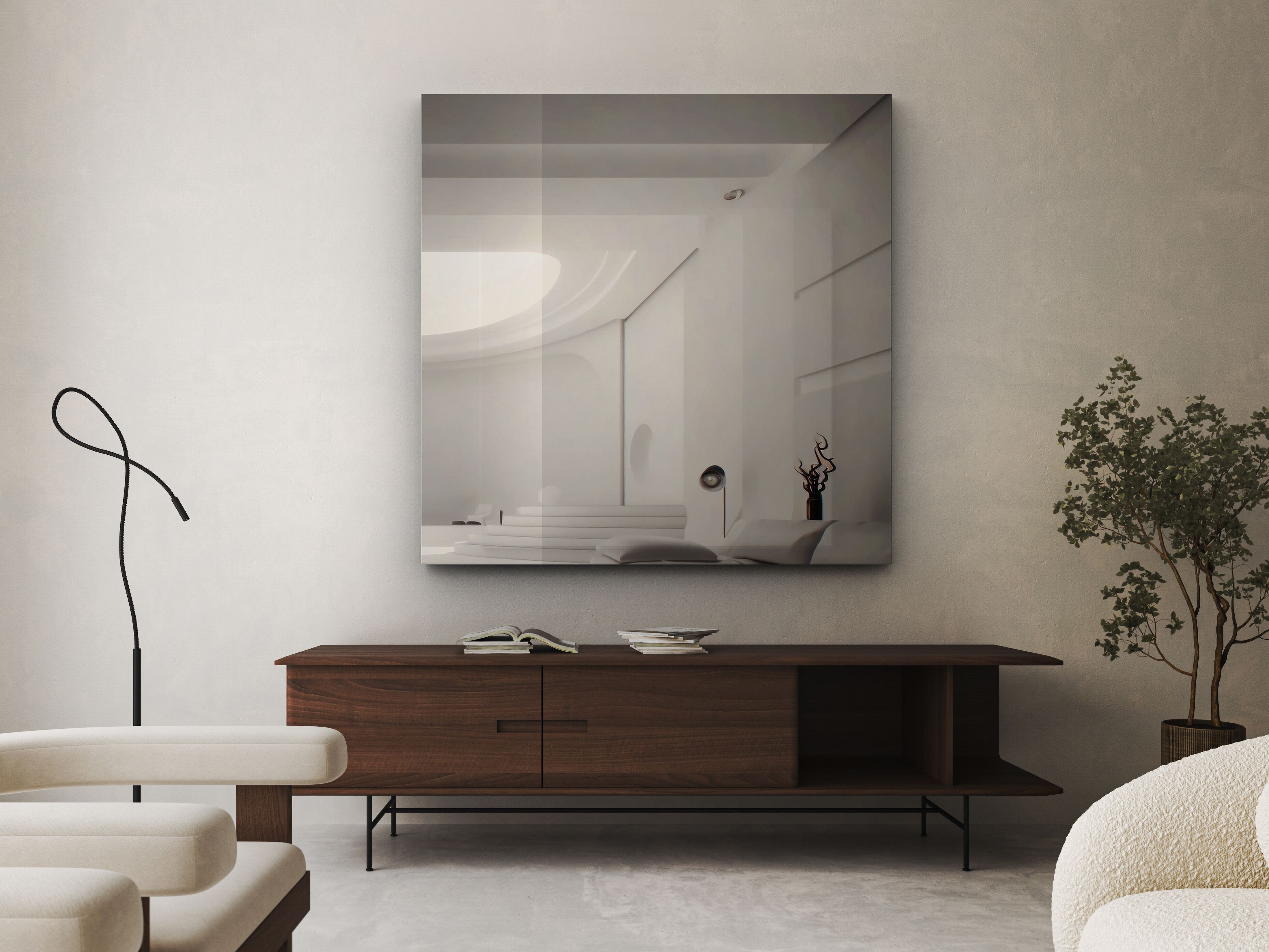 Прямоугольное настенное зеркало со встроенным отсеком для телевизора NEOD Neptune ARCH-00123057 - Вид №1