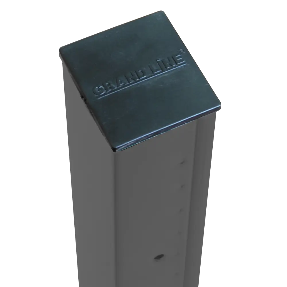 Столб для забора Grand Line 62x55 мм 2.5 м 5 отверстий RAL 7024 графит STLM-2158722