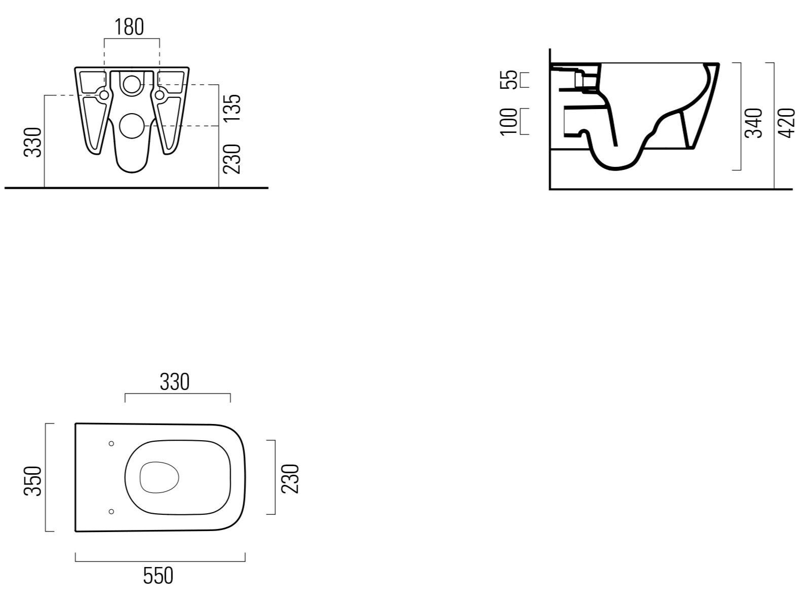Керамический настенный туалет без brida GSI ceramica Nubes ARCH-00004544 - Вид №4