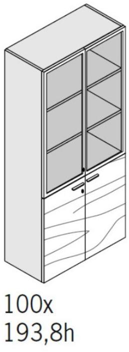 Bralco Высокий офисный блок из дерева и стекла с распашными дверями Aba sun-id-1507065 - Вид №1