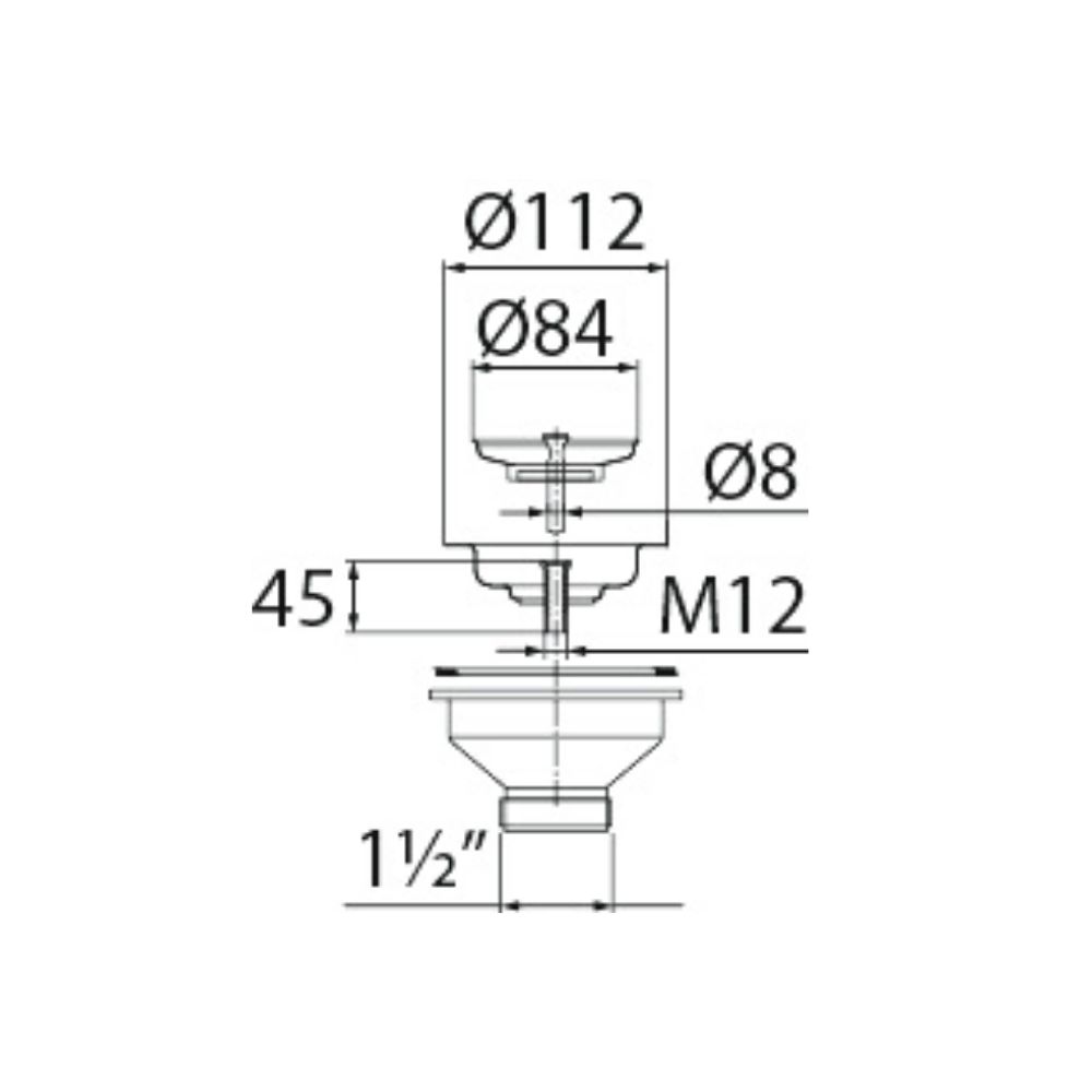 Выпуск "Элит" (30980645) большой с нерж.чашкой д.112мм (3 1/2") 30980645 Santreyd  - Вид №1