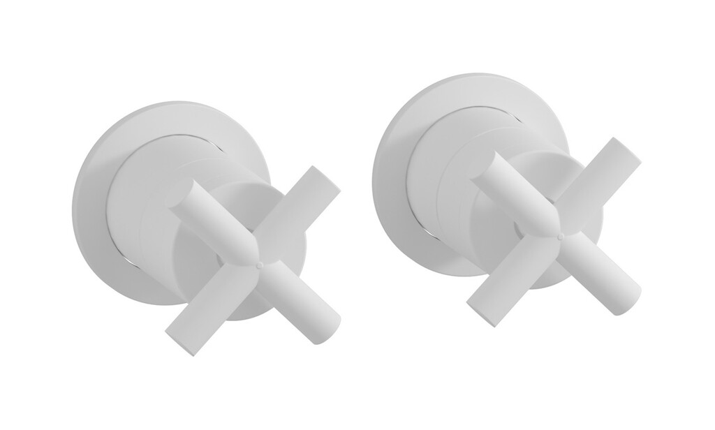 Встроенный смеситель для душа на 2 отверстия на 1 потребителя. WE ARE IB wo400ss Matt White WOW