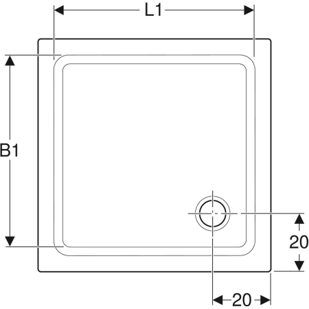 652290000 Квадратный душевой поддон Geberit Renova Geberit  - Вид №2