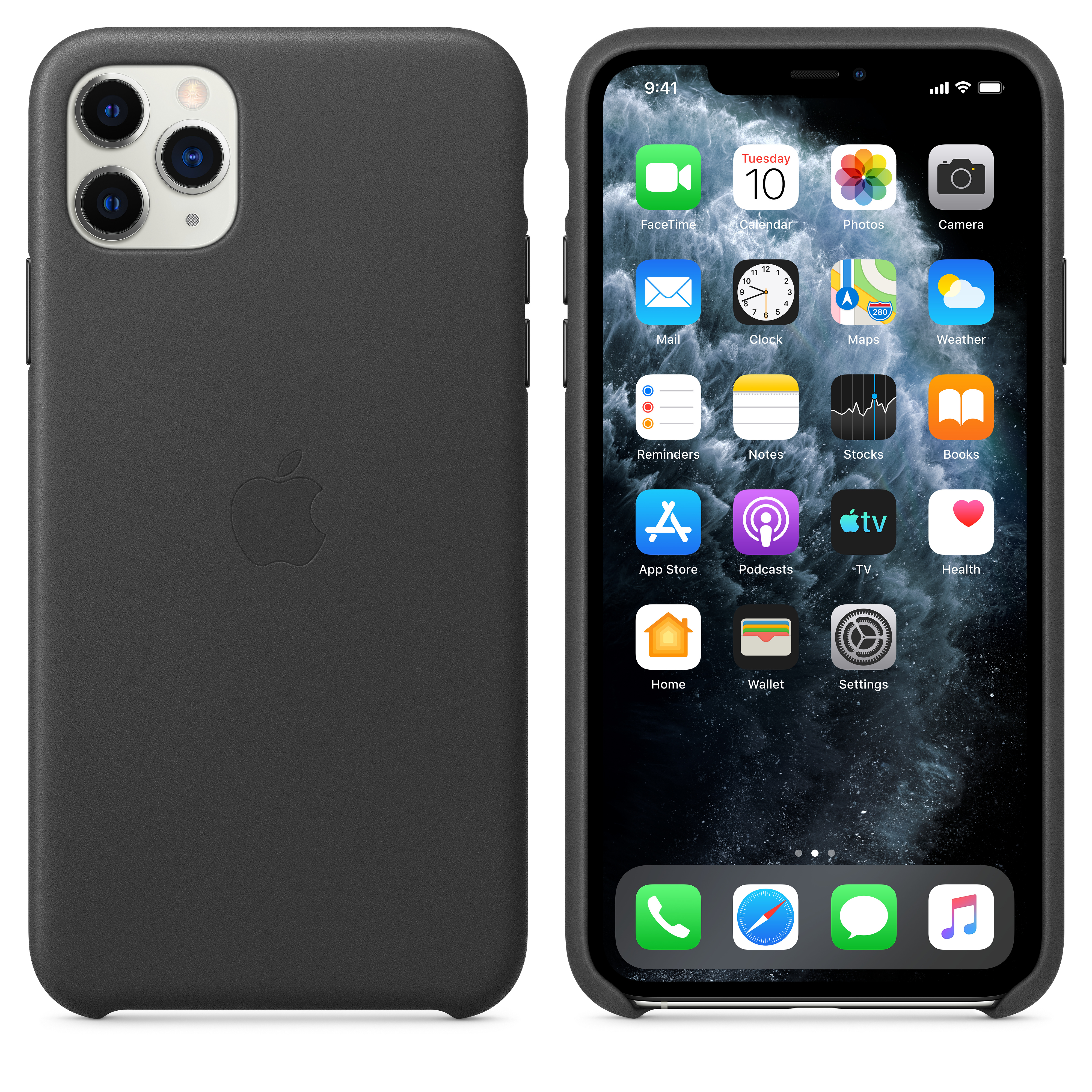 MX0E2ZM/A Iphone 11 pro max leather case - black Apple Santreyd  - Вид №5