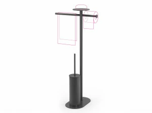 OSLO  Унитаз одинарный с держателем для полотенец и подставкой IBB1974 OL203