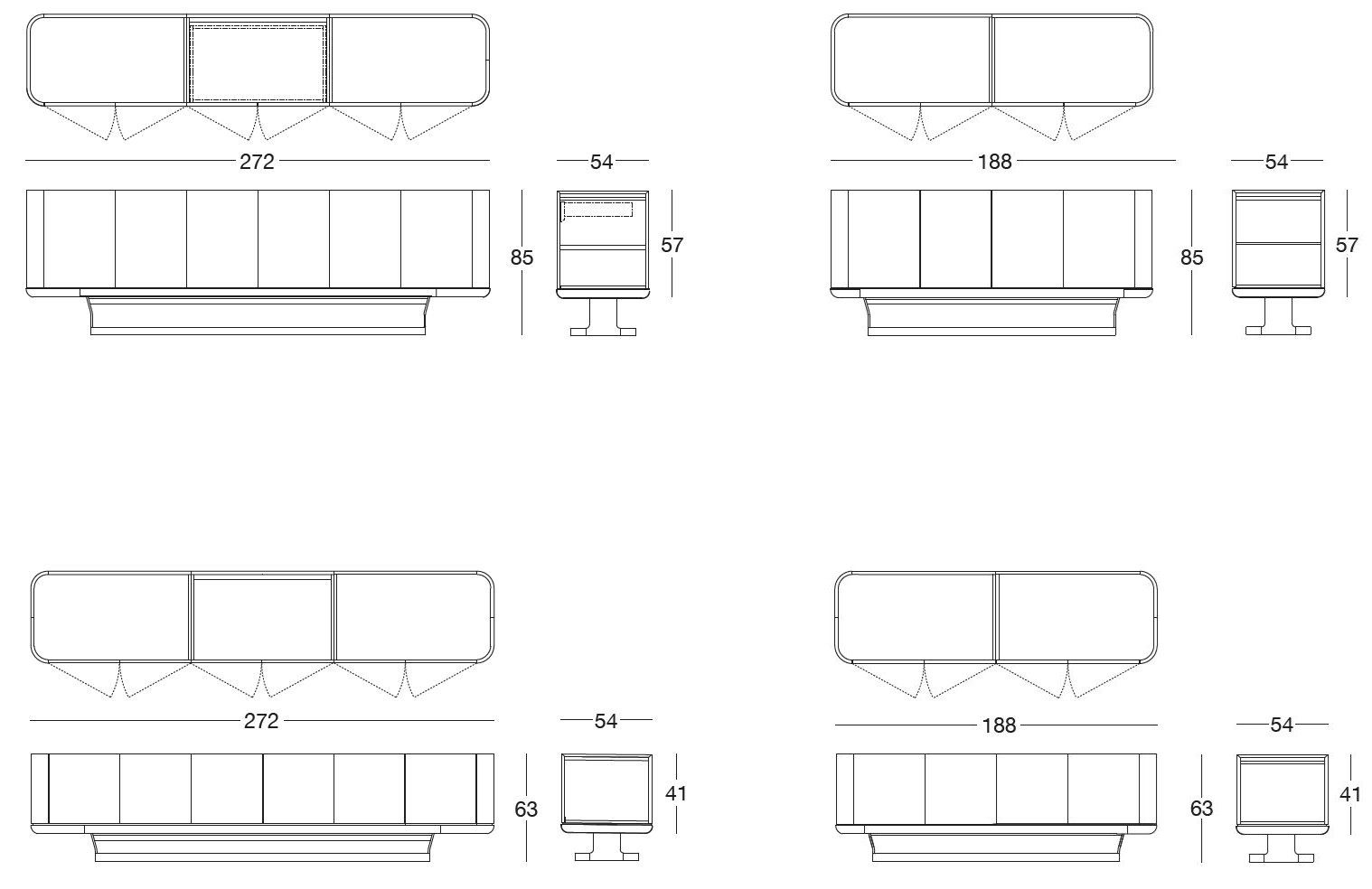 Двухсторонняя мебель из кожи и дерева с распашными дверями Longhi Loveluxe 2021-Rhythm'21 collection ARCH-00034504 - Вид №2