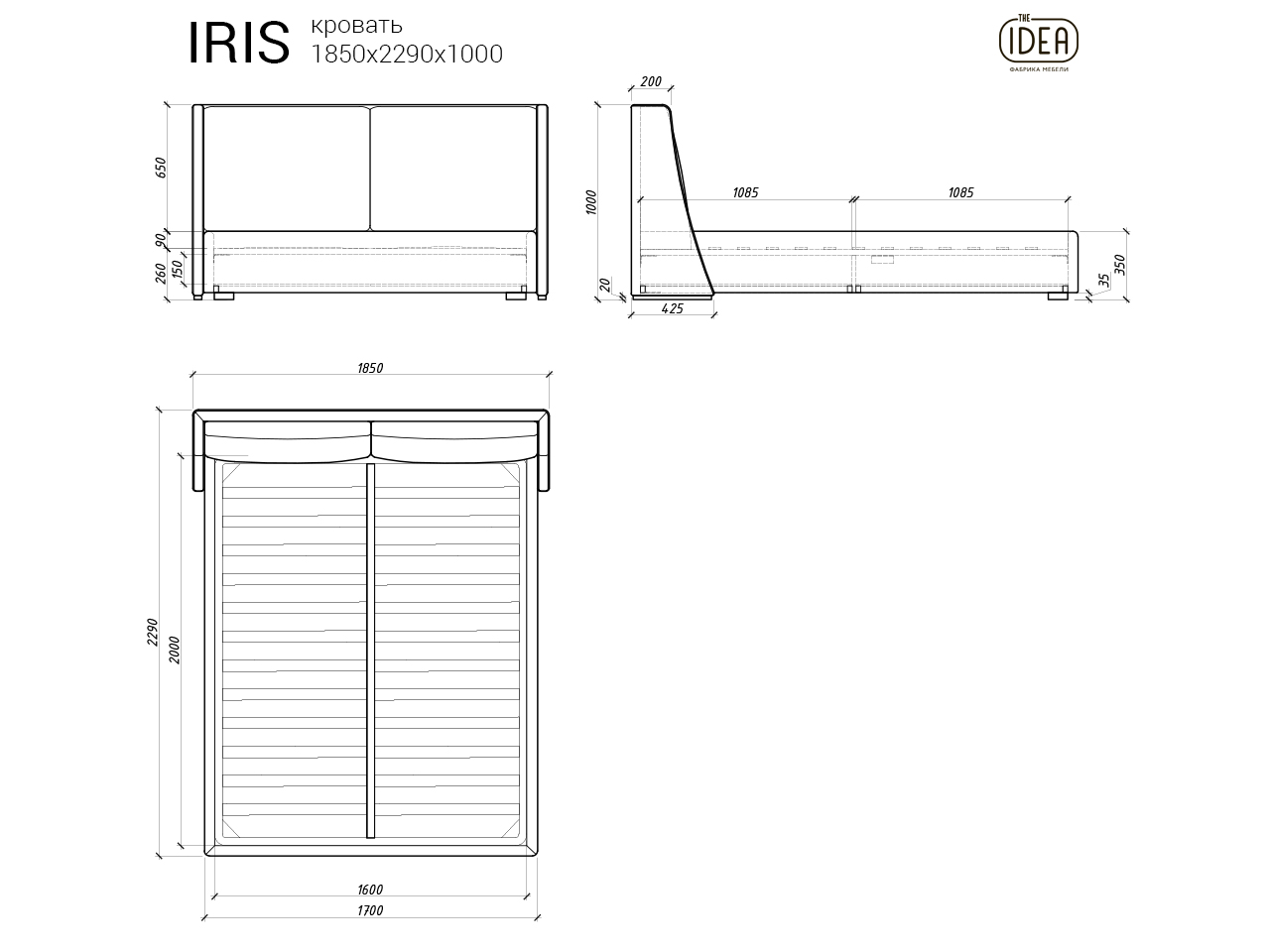 кровать IRIS 116 The IDEA кровать IRIS 116  - Вид №11