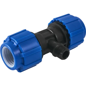 Тройник комбинированный ПНД Политэк 32x1/2"x32 мм НР