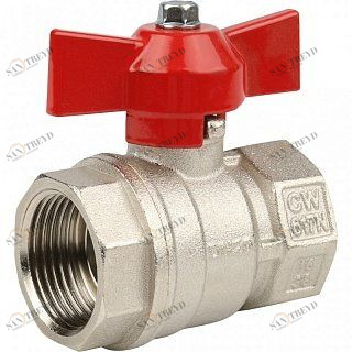 Кран шаровый STOUT ВВ 3/4" стандартный проход, бабочка красная SVB1012000020