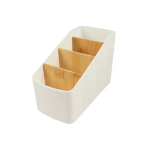 Органайзер лайт пластик/бамбук белый