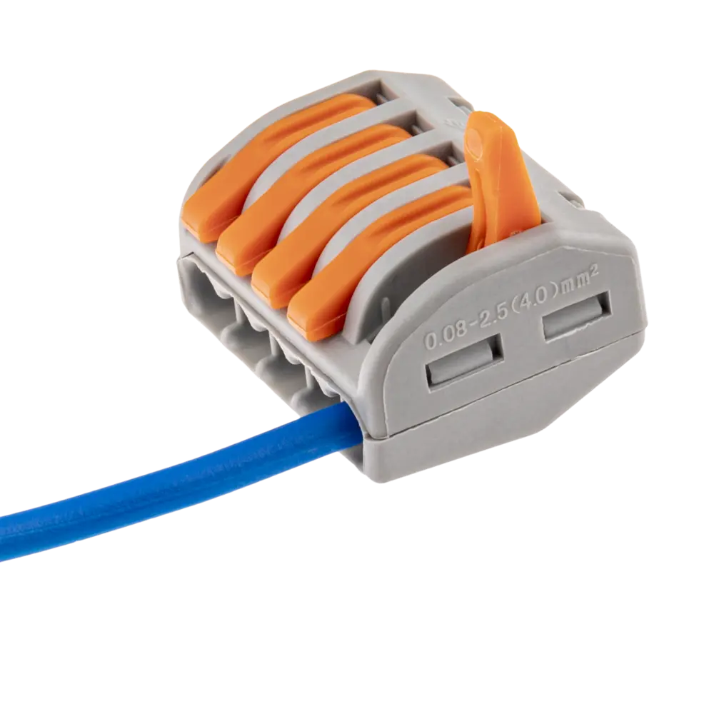 84509771 Клеммы соединительные монтажные с рычажком Duwi СМК 222-415 5-проводные 4мм² серые 5шт 26611 2 STLM-1101874  - Вид №10