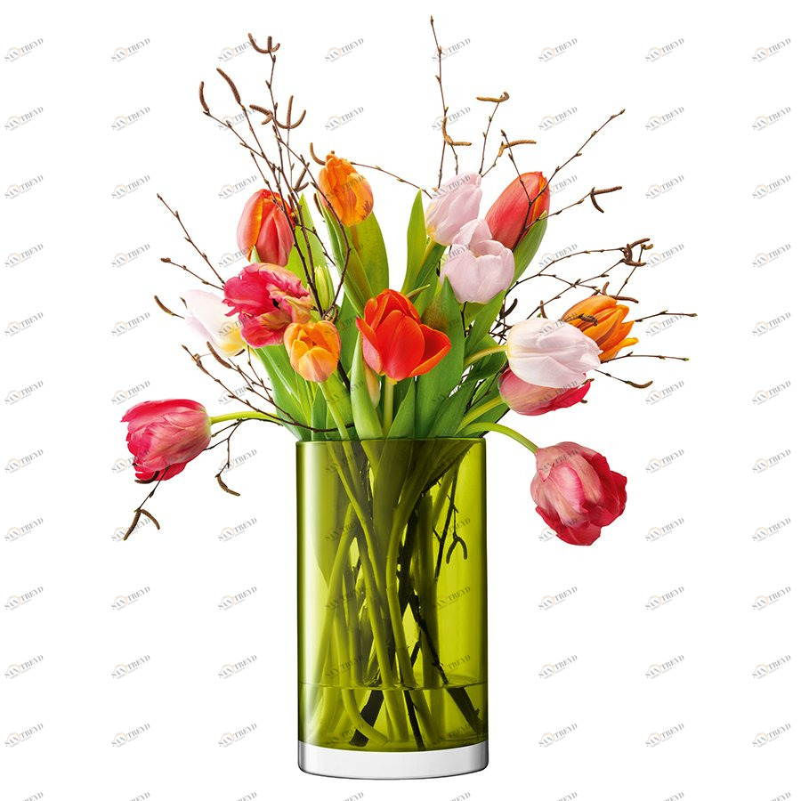 Ваза цилиндрическая 25 см зелёная Flower Colour LSA INTERNATIONAL - 300592 Зеленый 