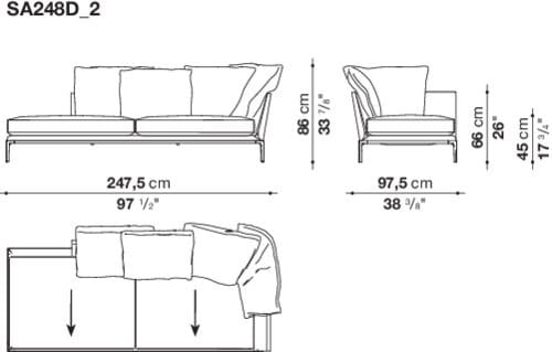 Угловой диван из ткани B&B Italia Атолл ARCH-00091854 - Вид №25