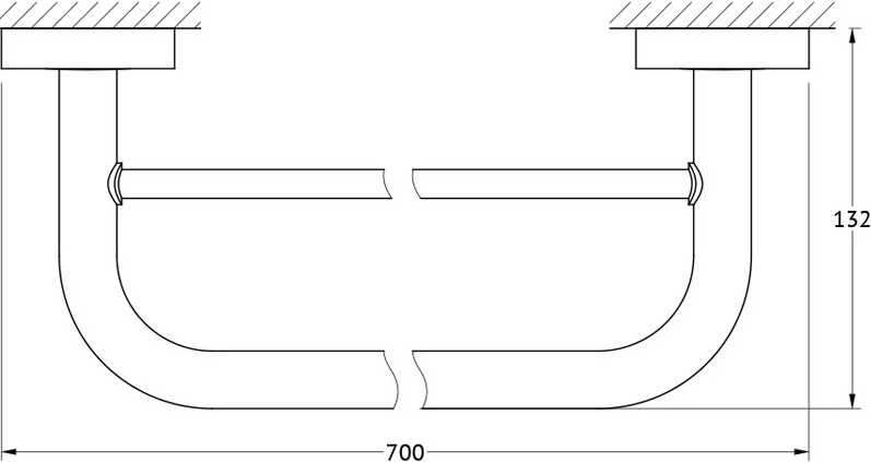 LUX 038 Штанга для полотенца двойная 70 cm FBS Luxia - Вид №1