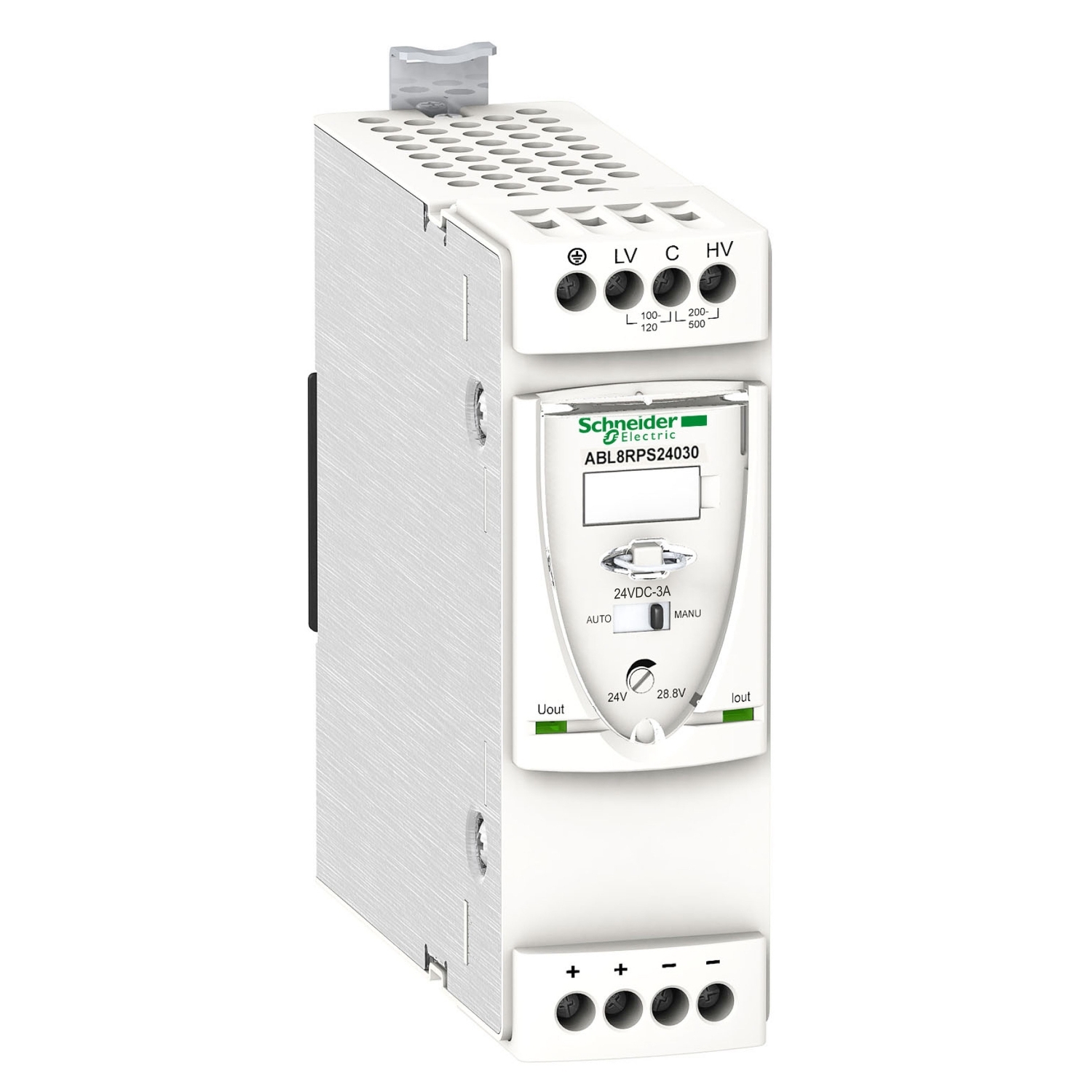 ABL8RPS24030 Внешний блок питания 1 или 2-фазный, выходное напряжение 24В постоянного тока с выходным током 3А, 100…500В Schneider Electric Источник питания Modicon 