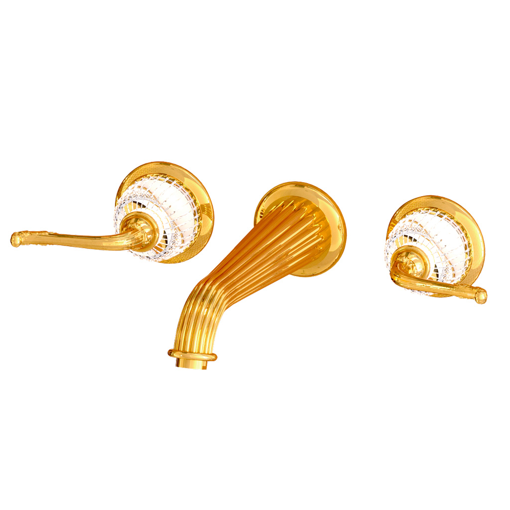 C68-1303 C68-1303 Настенный комплект для раковины на 3 отверстия ХРУСТАЛЬНЫЙ КУПОЛ Cristal & Bronze COUPOLE CRISTAL  - Вид №1