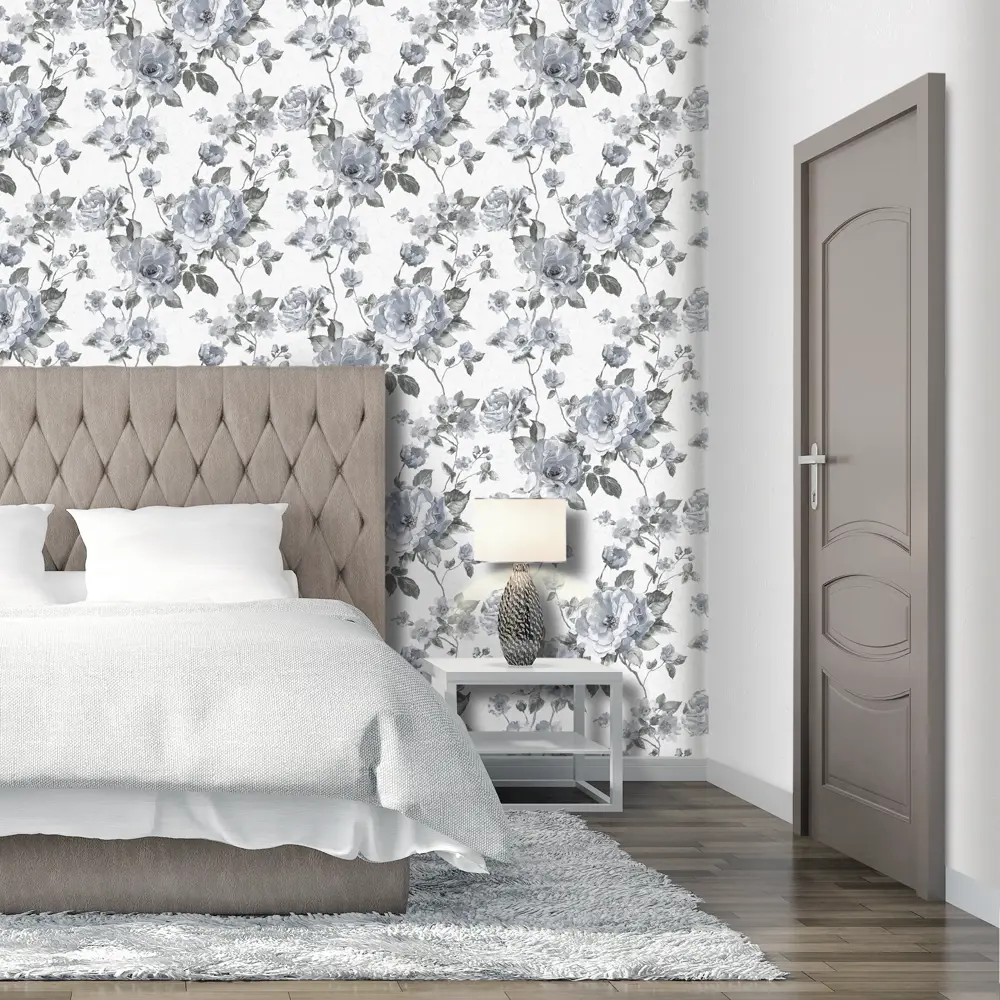 Обои бумажные Шиповник 0.53 м 46119 бело-черные Santreyd STLM-2020978 - Вид №3