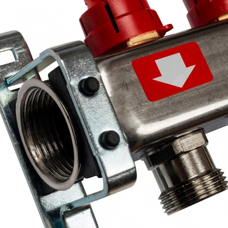 Коллектор из нержавеющей стали на 8 вых. с расходомерами STOUT SMS0917000008 - Вид №2