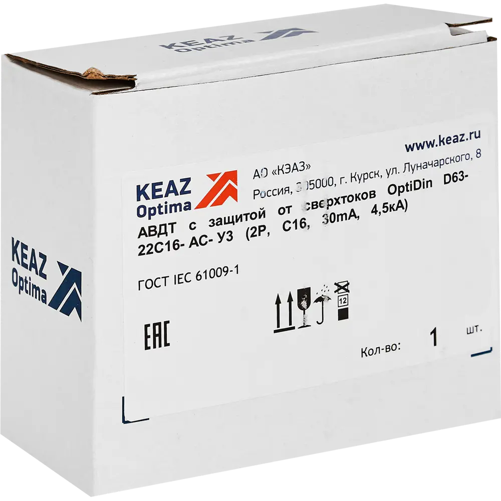 Дифференциальный автомат КЭАЗ Opti Din 16А для защиты электросети 89206635 STLM-1101661 - Вид №4