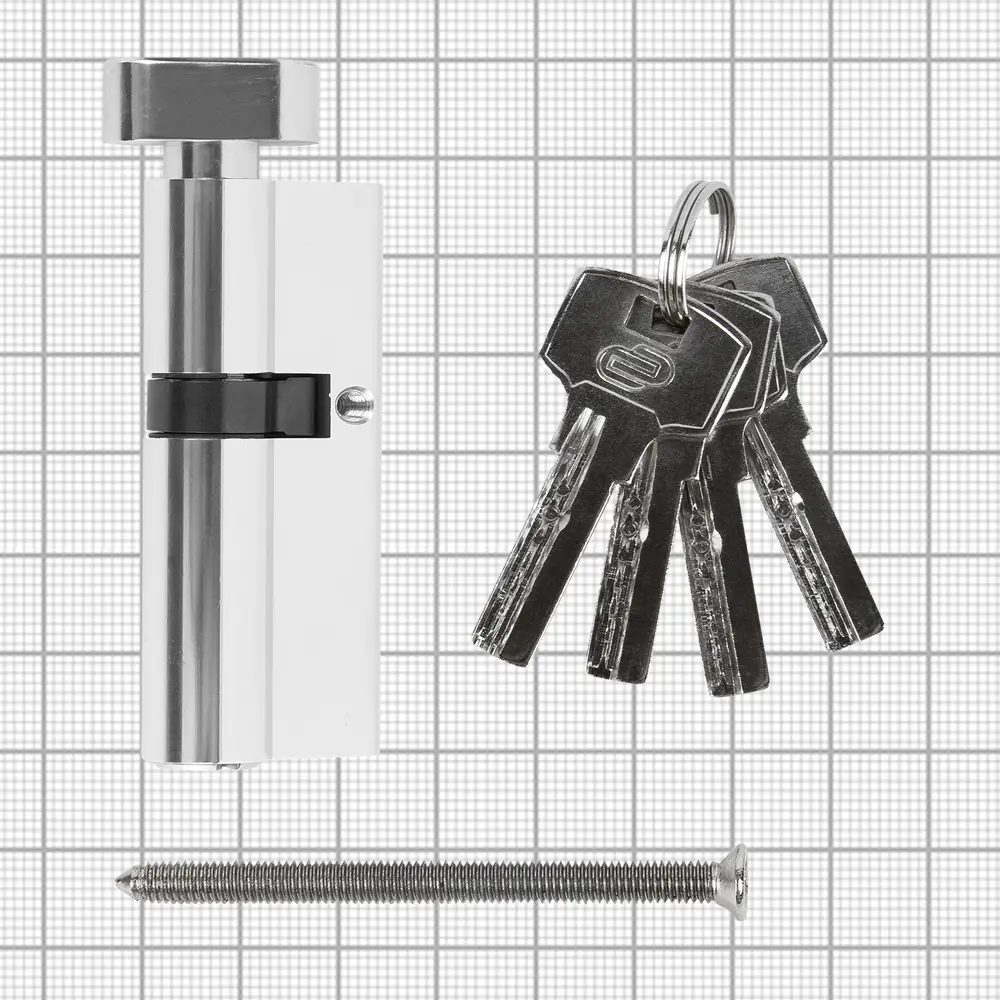 Цилиндр дверной Standers TTAL1-3040NBCR с ключом и вертушкой 82625278 STLM-0032167 - Вид №3