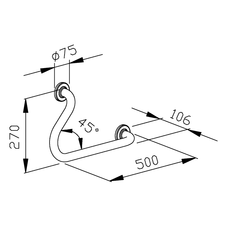 BF630 Угловой поручень 45° WAGNER_EWAR BARRIER-FREE LIVING Wagner Ewar  - Вид №1
