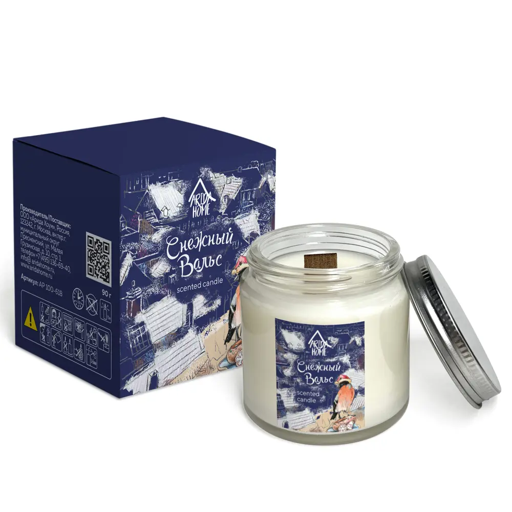 ARIDA HOME Ароматическая свеча Снежный вальс в стакане 90 г 89388890 STLM-1528276