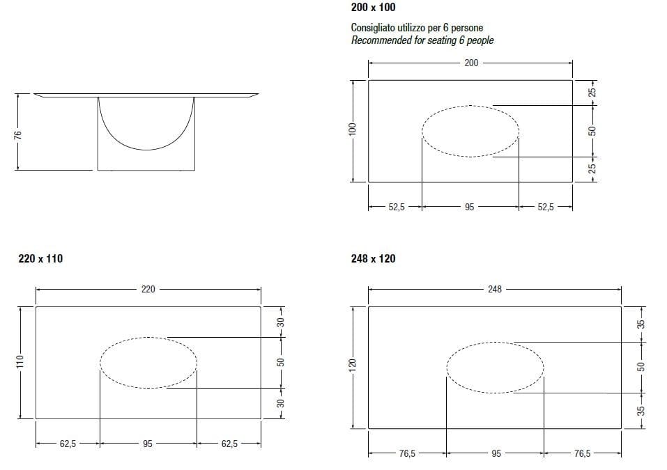 Стеклянный стол Lago U TABLE - 2495X ARCH-00043965 - Вид №2