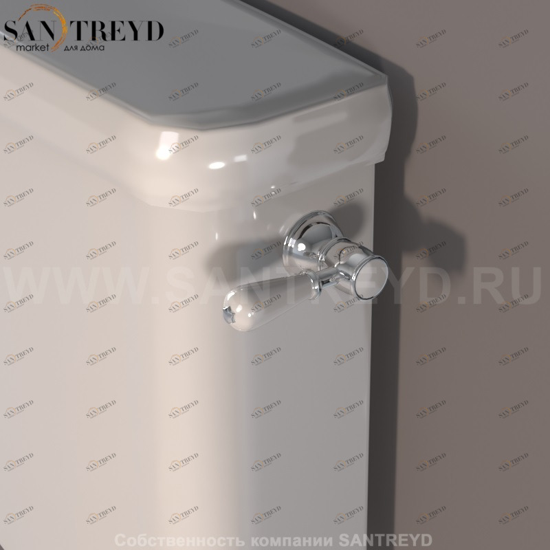 756990 Механизм смыва с рычагом для бочка (моноблок) установка ручки только с права. Retro Kerasan