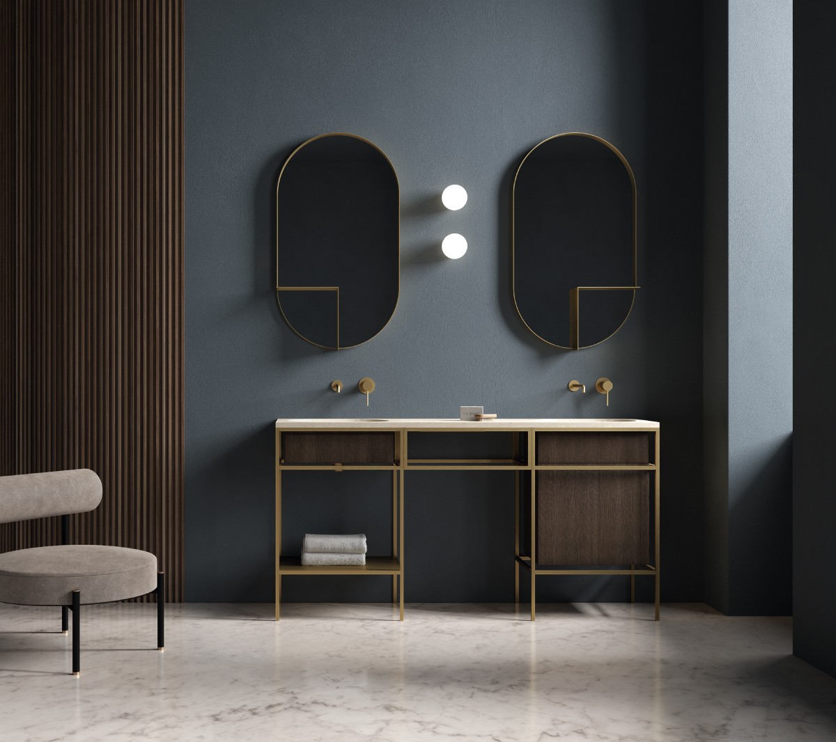 Ex.T Nouveau Shelf Mirror Настенное зеркало с полкой EXNOUSPOVALSX/OT - Вид №5