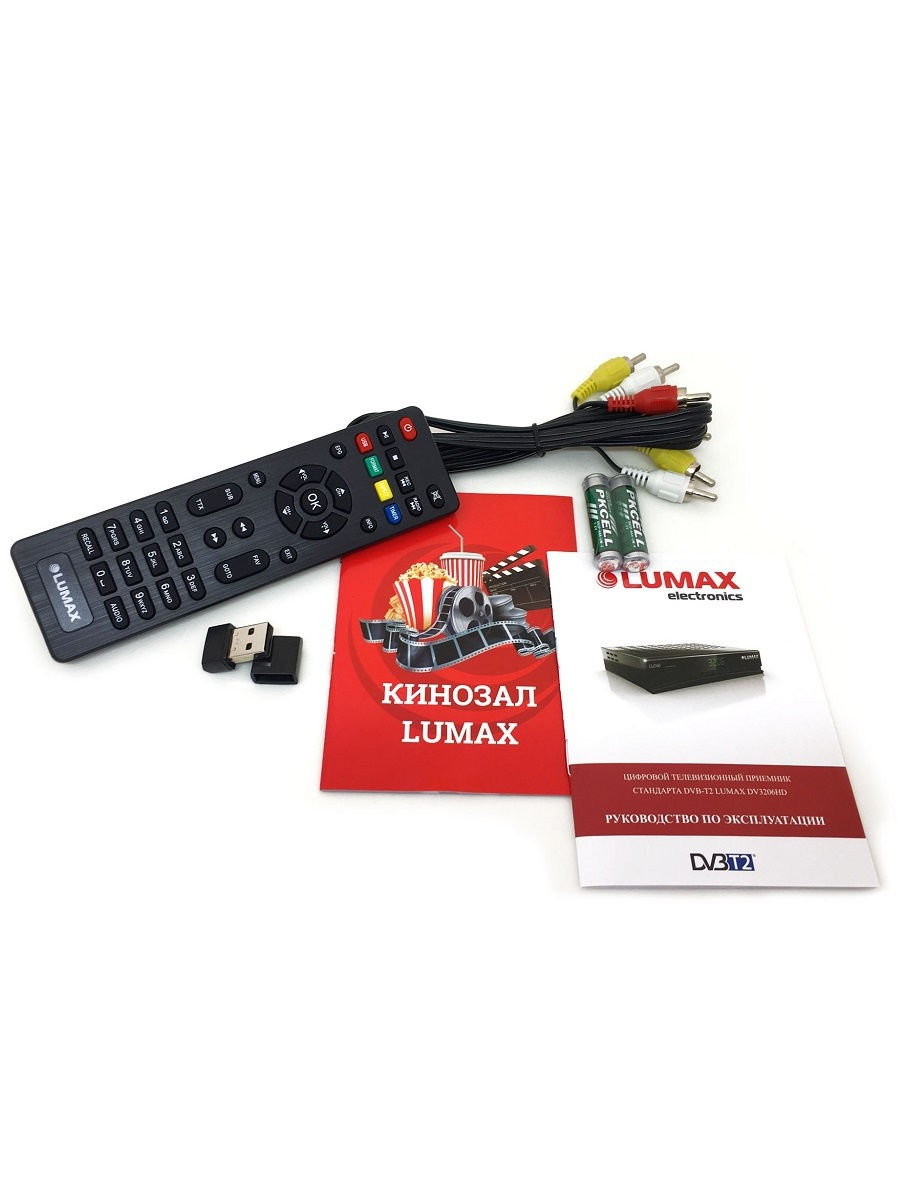 DV3206HD Приставка dvb-t2 / gx3235s, металл stealth, дисплей, 7 кнопок на панели, dolby digital, wi-fi, ip-плейлисты m3u, youtube, кинозал (более 500 фильмов), megogo, meecast, 3 rca, hdmi, usb, встроенный блок питания, usb wi-fi-адаптер dv0002hd в компле Santreyd  - Вид №5