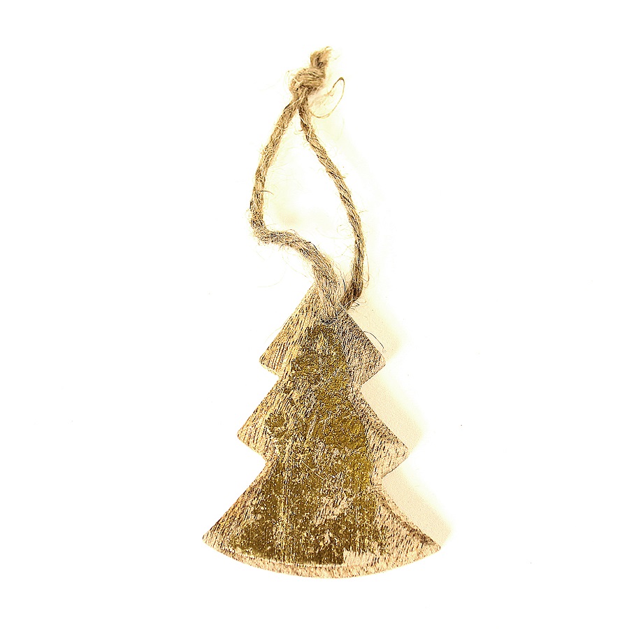 Набор елочных украшений деревянных в подарочной коробке "Звезды, ели, сердца золотые" Golden stars/t ENJOYME  253086 Золото  - Вид №5