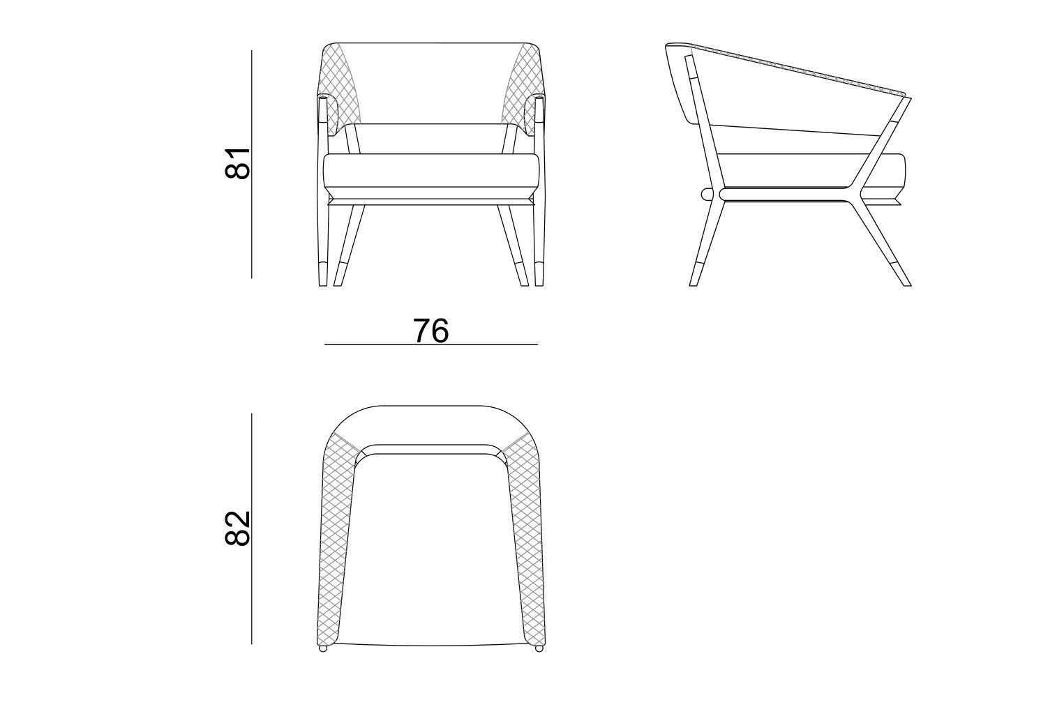 Тканевое кресло с подлокотниками Zebrano Athena ARCH-00114867 - Вид №3