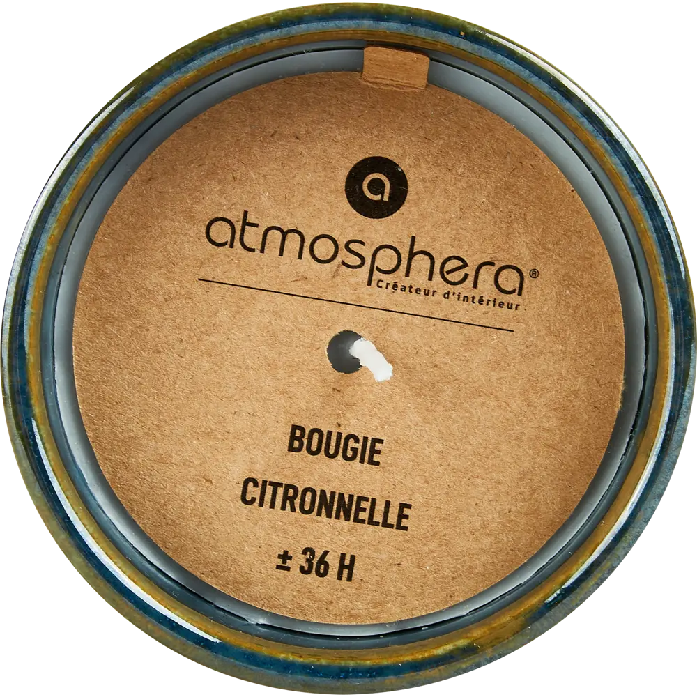 Свеча в керамическом подсвечнике Atmosphera Цитрон коричнево-синяя 9.3 см STLM-2036135 - Вид №3