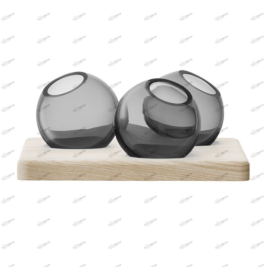 Трио ваз на подставке Axis 8 см серые LSA International G136503847