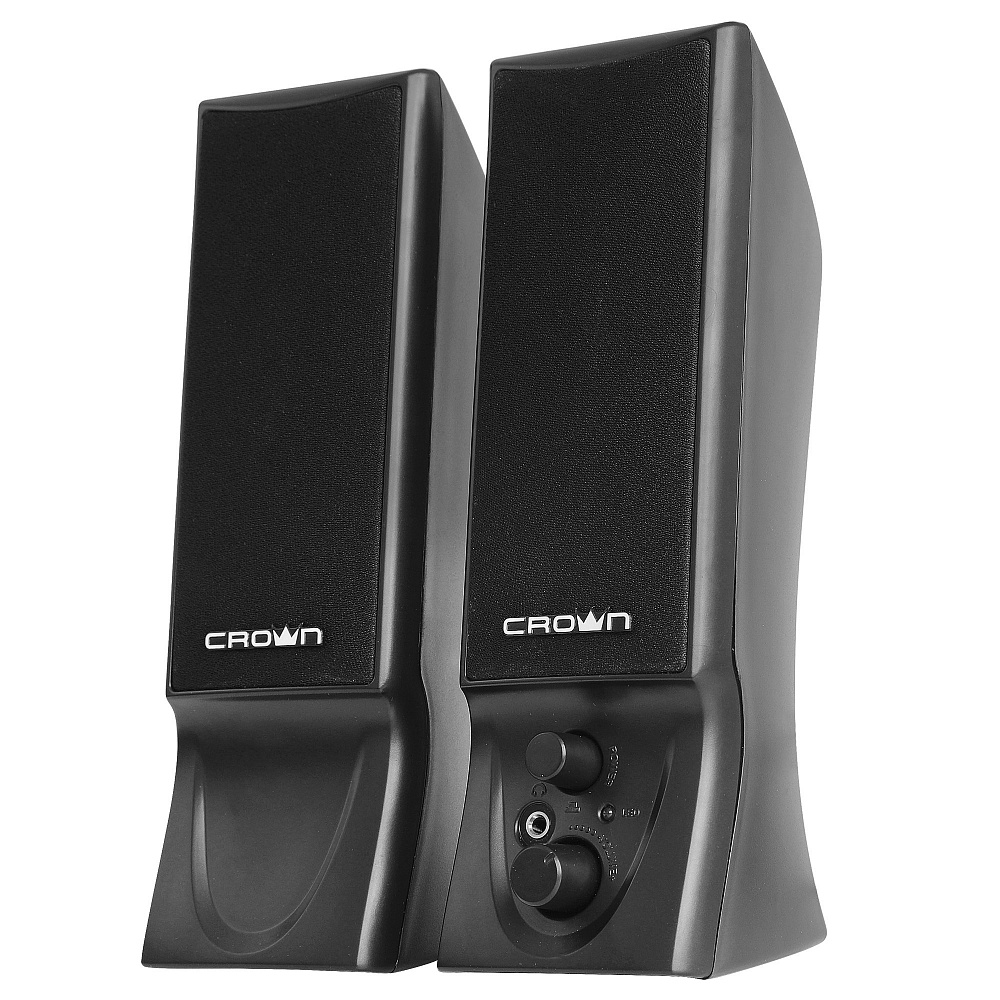 CMS-602 Акустическая система 2.0 (usb, 6w; управление громкостью, разъём для наушников, кнопка включения, длина кабеля между колонками 1м;длина аудио-кабеля и питания 2м.) Crown Santreyd  - Вид №2
