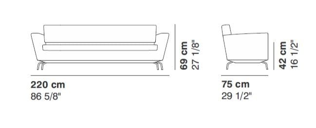 3-местный тканевый контрактный диван La Cividina Serie_50 ARCH-00031776 - Вид №6