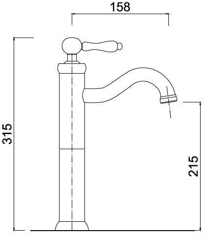 Rubinetteria Giulini Смеситель для раковины, однорычажный, на одно отверстие Hermitage - hermitage crystal F4437/sc - Вид №1