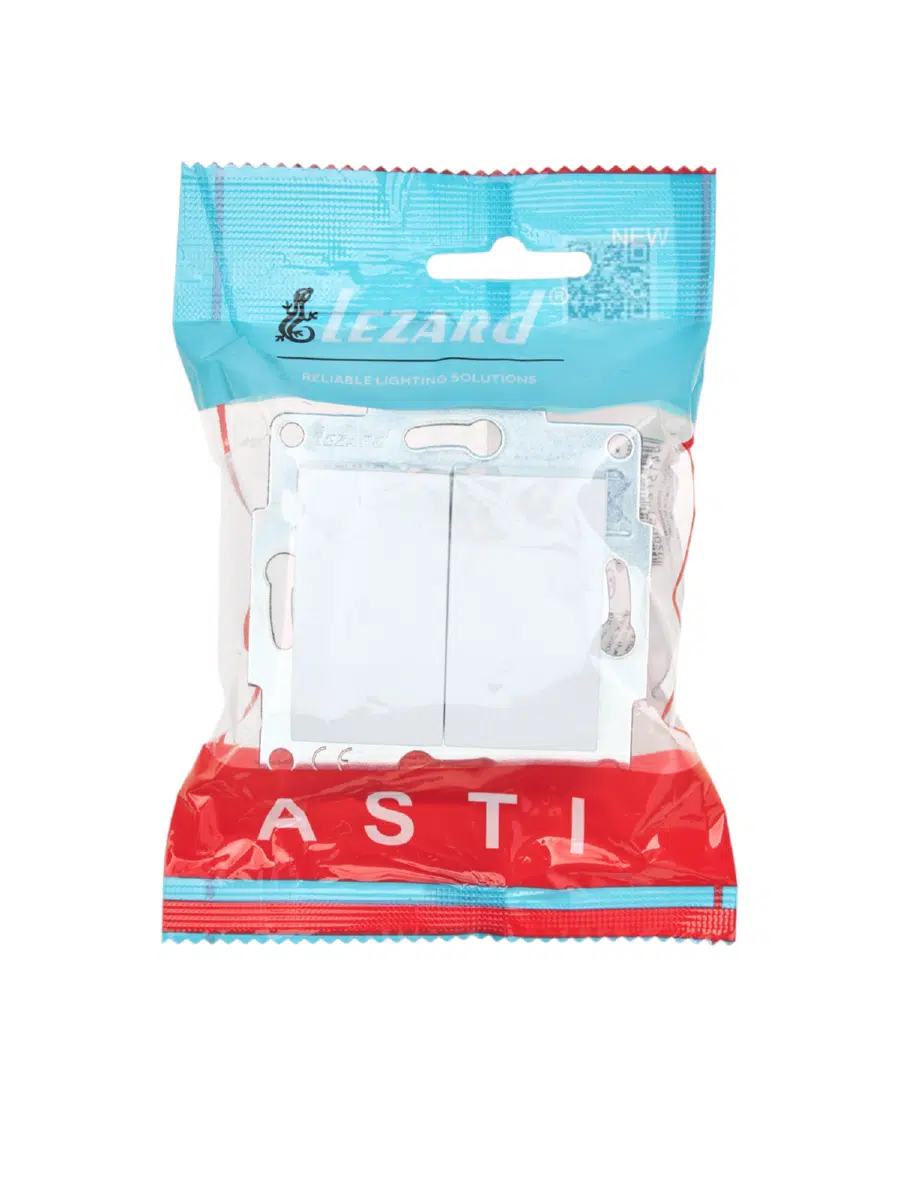 ASTI Выключатель двойной белый механизм LEZARD 7081-0288-101