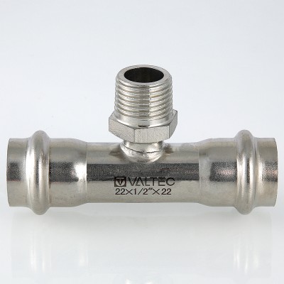 VTi.933.I.540754 Фитинг из нержавеющей стали – пресс-тройник с наружной резьбой Valtec 54 мм х 1 1/4"  - Вид №8