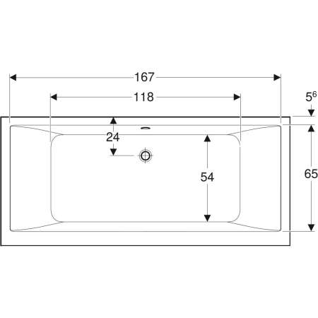 554.307.01.1 Прямоугольная ванна Geberit Renova Plan Duo Geberit  - Вид №2