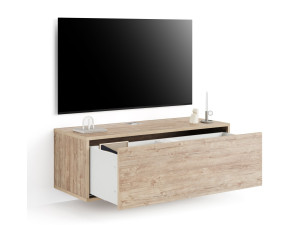 Подвесной ТВ-шкаф из меламиновой ткани с выдвижными ящиками и системой люверсов