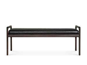 Скамейка из красного дерева и кожи