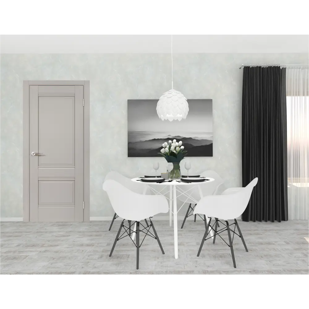 Комплект двери Классико-42 глухая 90x200 см Hardflex серый с добором 100 мм 89430302 STLM-2153356 PORTIKA  - Вид №1