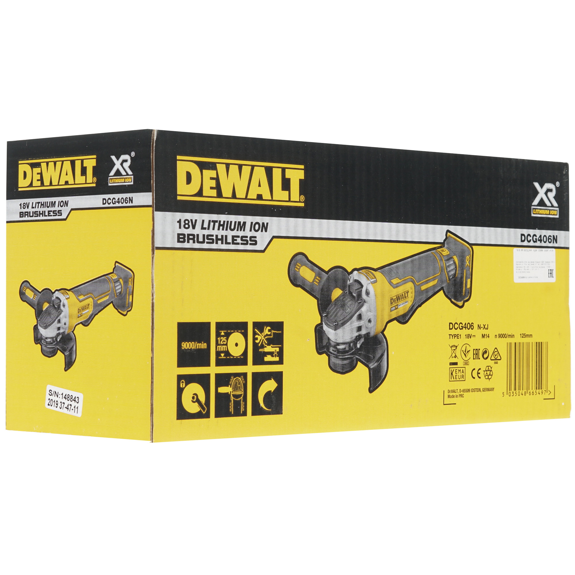 Углошлифовальная машина (УШМ) DeWalt DCG406N XR FLEXVOLТ 18/54V  , Без ЗУ, Без АКБ 8158024 STDN-0072643 - Вид №7