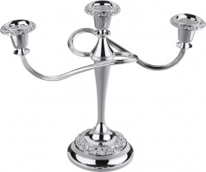 10611722 Queen Anne Канделябр трехрожковый Queen Anne 25см, сталь, посеребрение Сталь нержавеющая с посеребрением