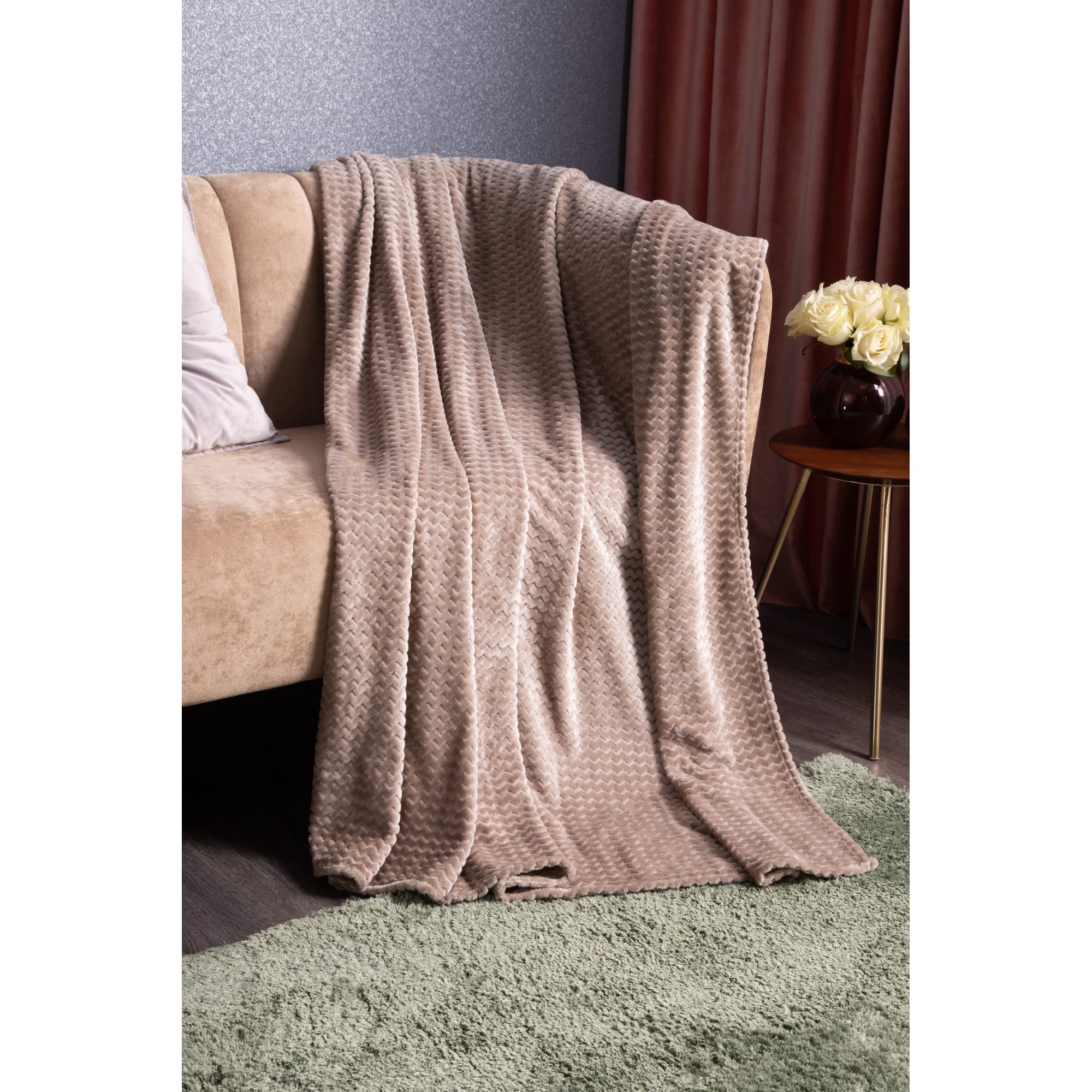 82391613 Плед «Велсофт», 150x200 см, полиэстер, цвет коричневый Santreyd  - Вид №6